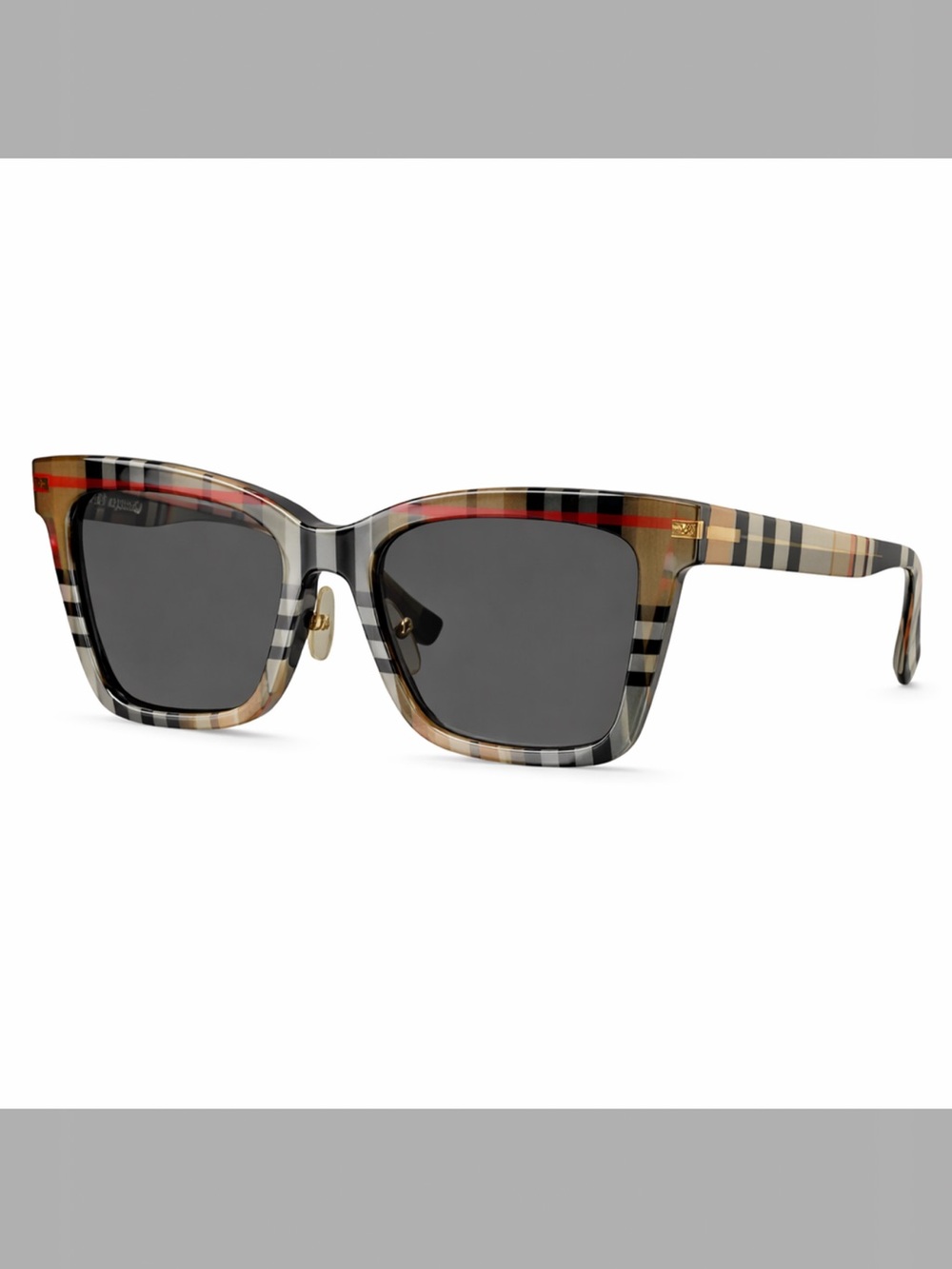 Burberry Multicolor Tortoiseshell Square Sunglasses with Black Lenses